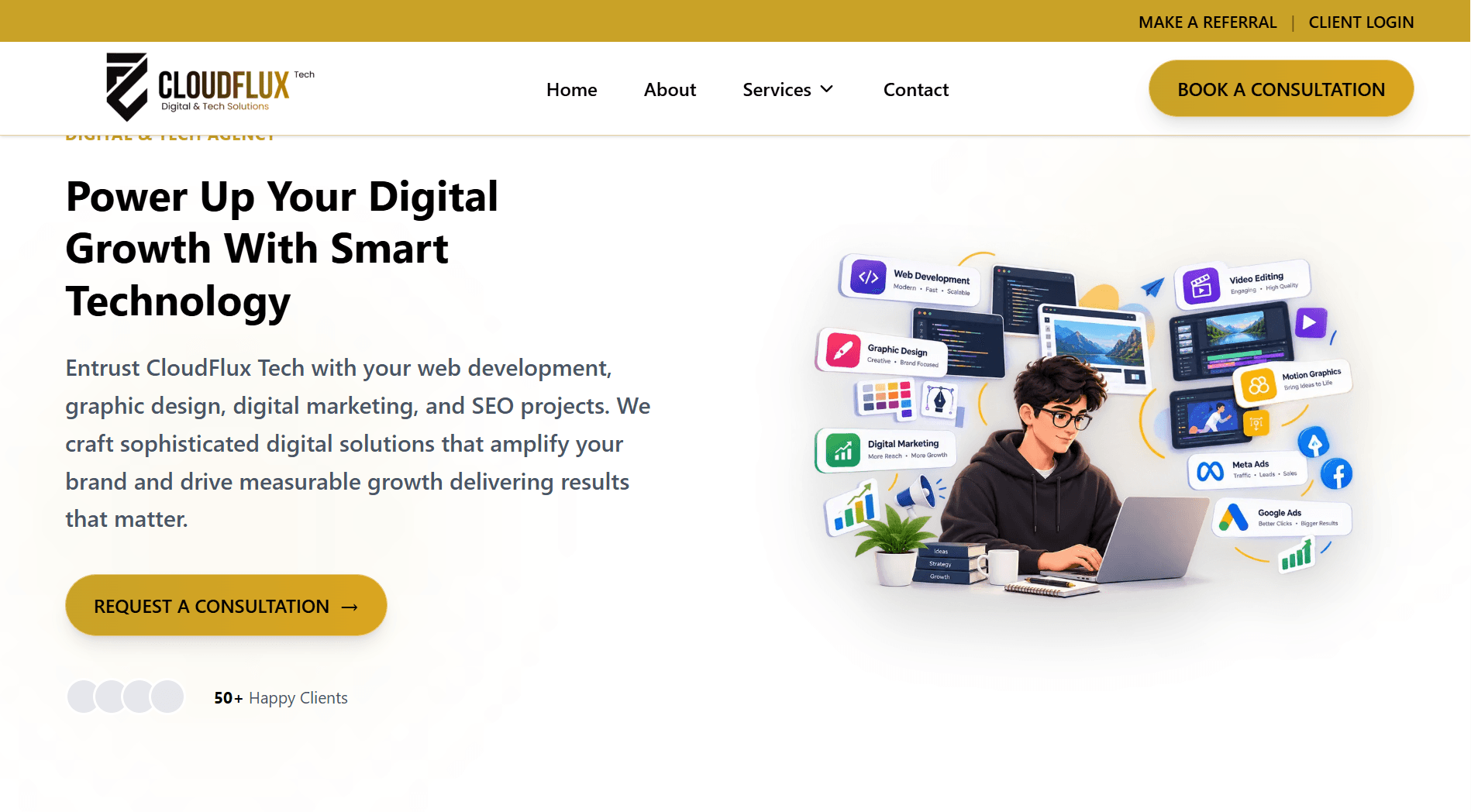 CloudFlux Tech - AGENCY & DIGITAL SERVICES project showcase